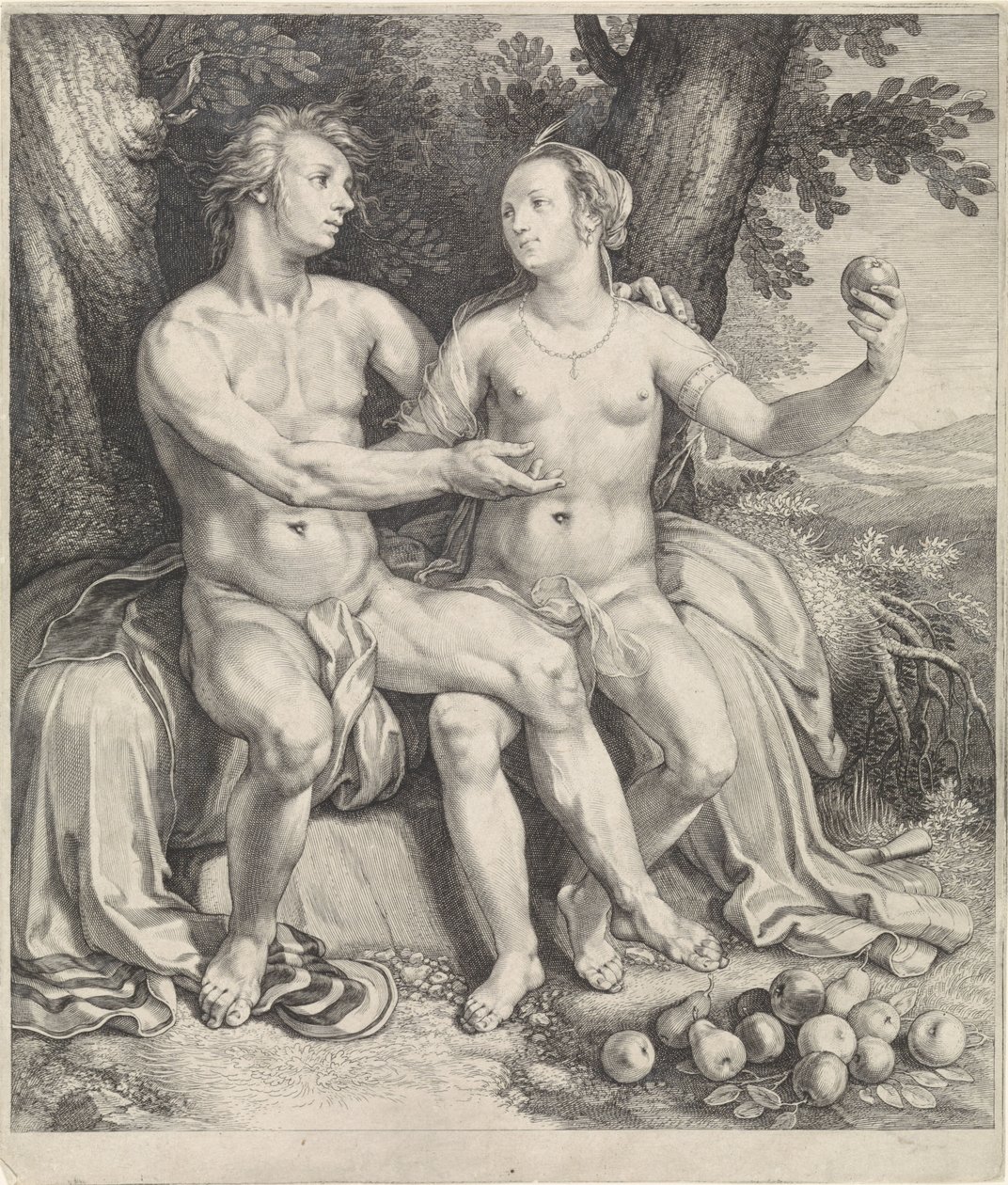 Vertumnus en Pomona alkotó: Jan Saenredam