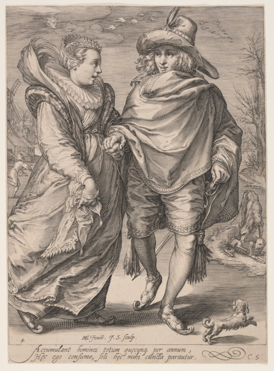 Winter (Young Couple Skating), a Négy évszakból alkotó: Jan Saenredam
