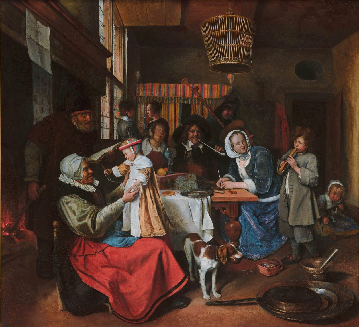 Ahogy az öregek énekelnek, úgy fütyülnek a fiatalok alkotó: Jan Steen