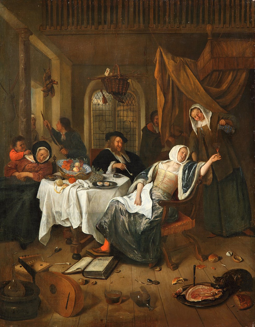 A kicsapongó háztartás alkotó: Jan Steen