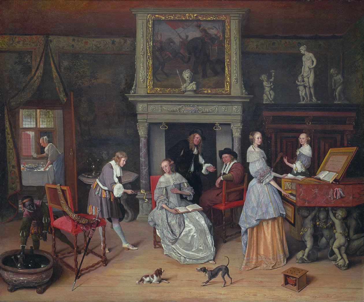 Fantasy Interior Jan Steennel és Gerrit Schouten családjával alkotó: Jan Steen