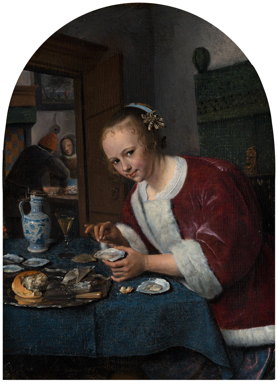 Osztrigát evő lány alkotó: Jan Steen