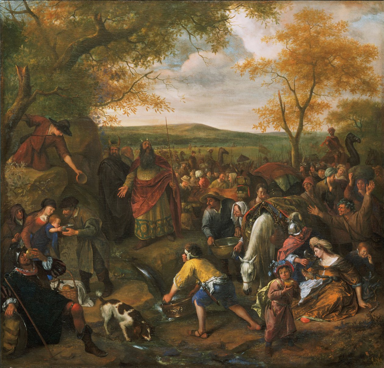 Mózes lecsap a sziklára alkotó: Jan Steen