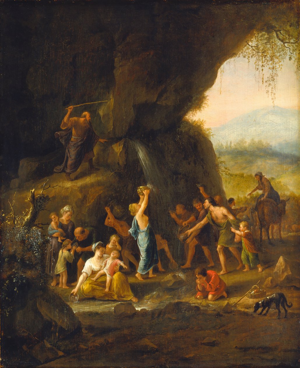 Mózes vizet fakaszt a sziklából alkotó: Jan Steen
