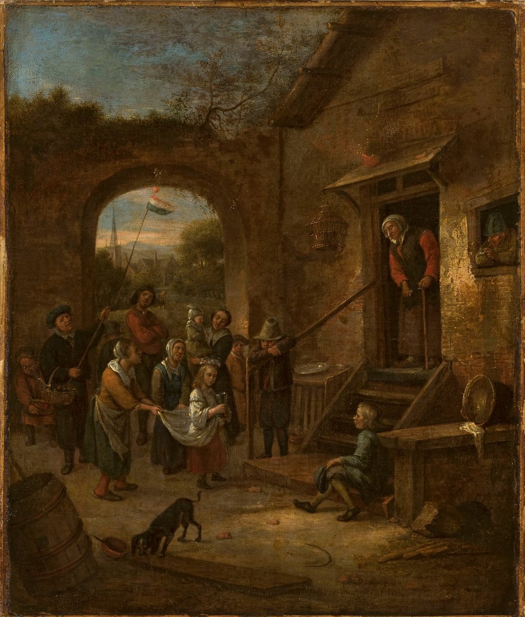 Májusi ünnep (Alamizsnagyűjtés) alkotó: Jan Steen