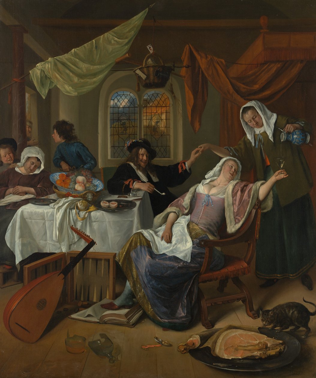 A feloszlatott háztartás, kb. 1663-64. alkotó: Jan Havickszoon Steen