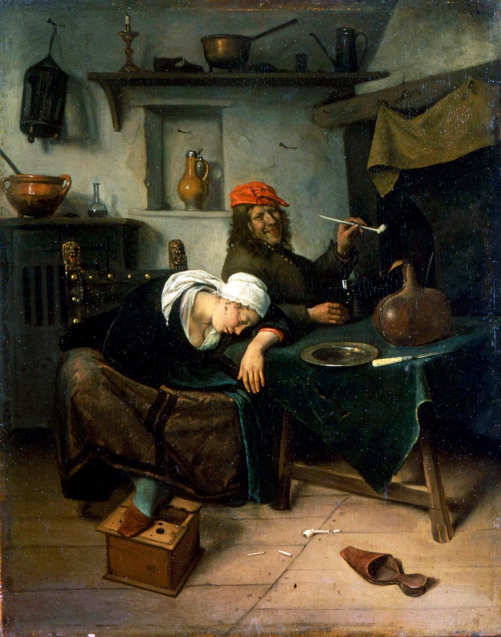 "The Idlers", c1660. alkotó: Jan Steen