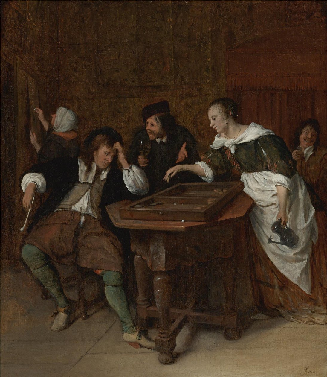 A Tric-Trac játékosok alkotó: Jan Steen