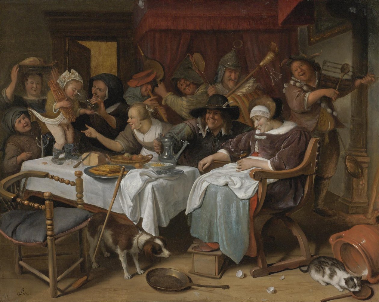 Tizenkettedik éjszaka: a király iszik alkotó: Jan Steen