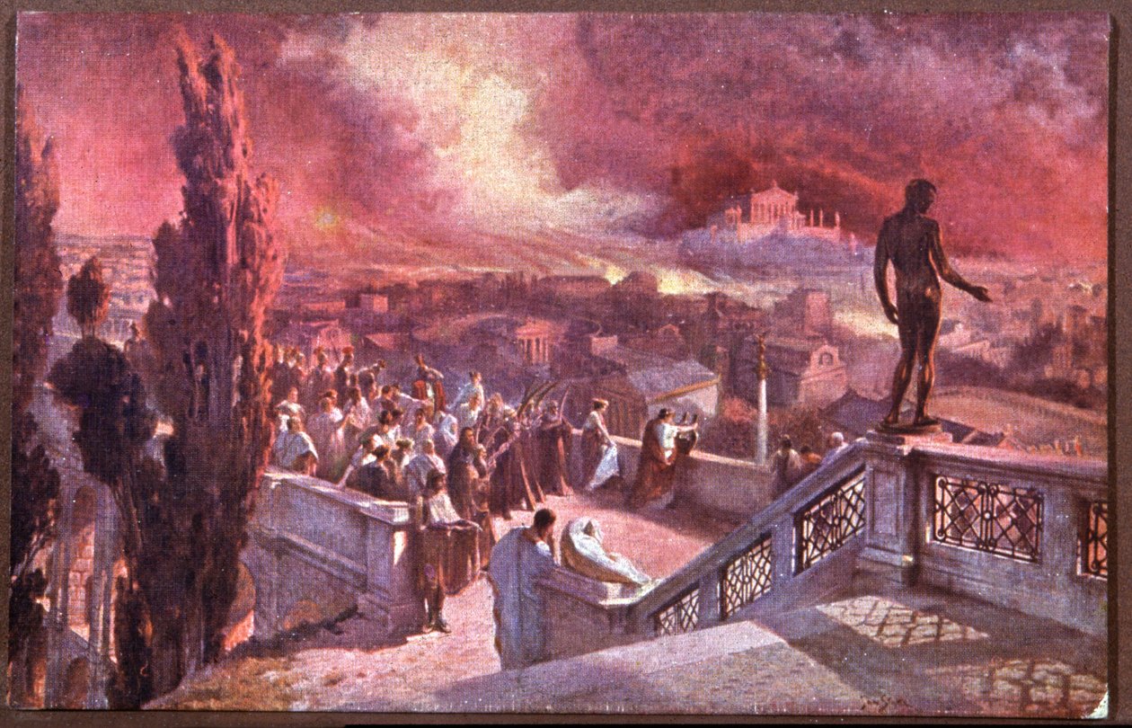 Incendie de Rome, Róma nagy tüze (képeslap) alkotó: Jan Styka