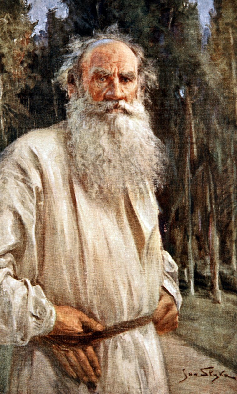 Lev Tolsztoj, 1905 körül (nyomtatott) alkotó: Jan Styka