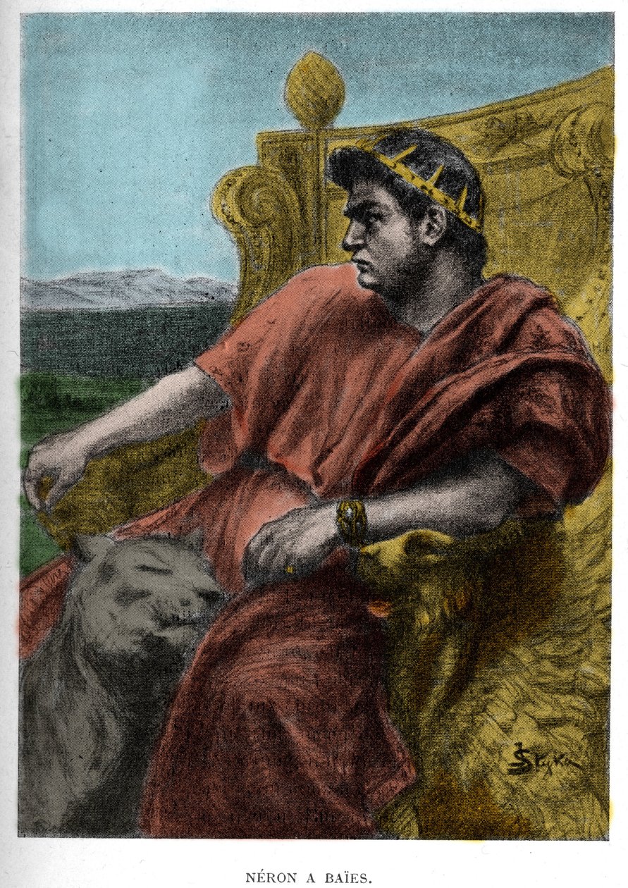 Neron a Baises (Nerone) illusztrációja JAN STYKA (1858-1925) által Henryk Sienkiewicz „Quo Vadis” című regényéhez. alkotó: Jan Styka