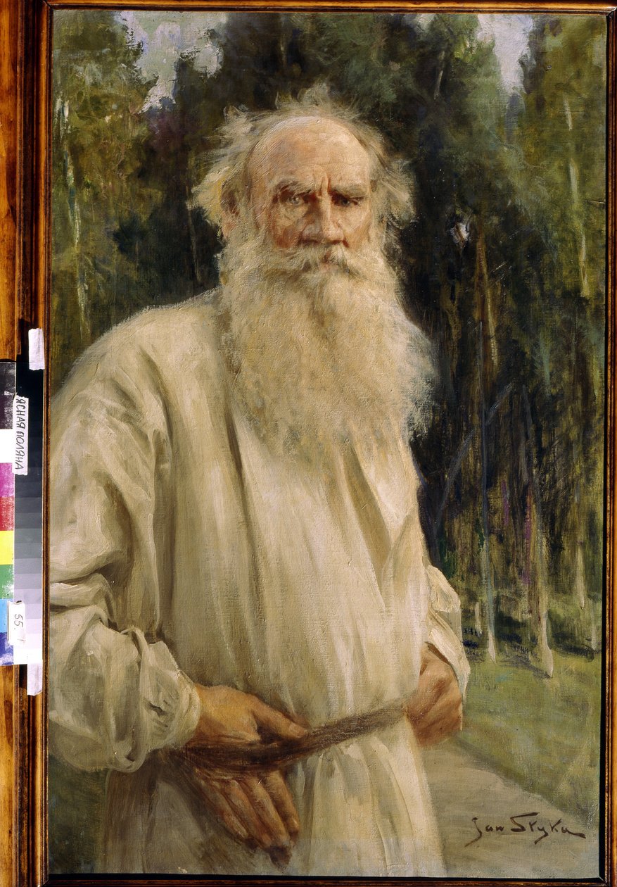 Leon Tolsztoj (1828-1910), orosz író portréja (Leo N. Tolsztoj szerző portréja). Jan Styka (1858-1925) festménye alkotó: Jan Styka