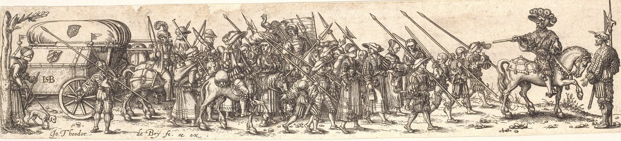 Katonák hite, elöl lovas tiszt alkotó: Jan Theodor de Bry