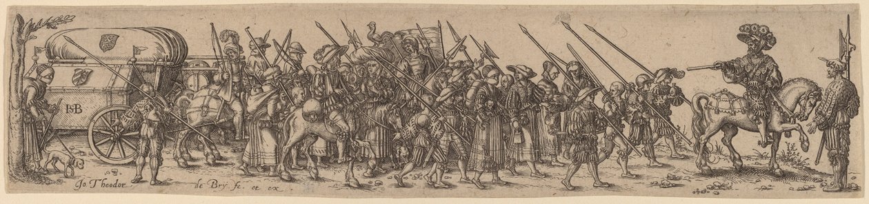 A poggyászvonat az őrmesterrel alkotó: Jan Theodor de Bry after Barthel Beham