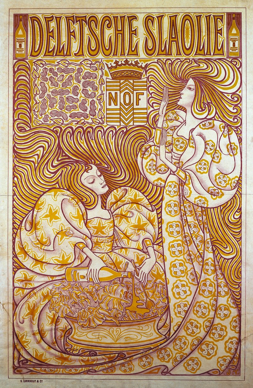 Delftsche Salátaolaj, Reklámplakát salátaöntethez alkotó: Jan Toorop