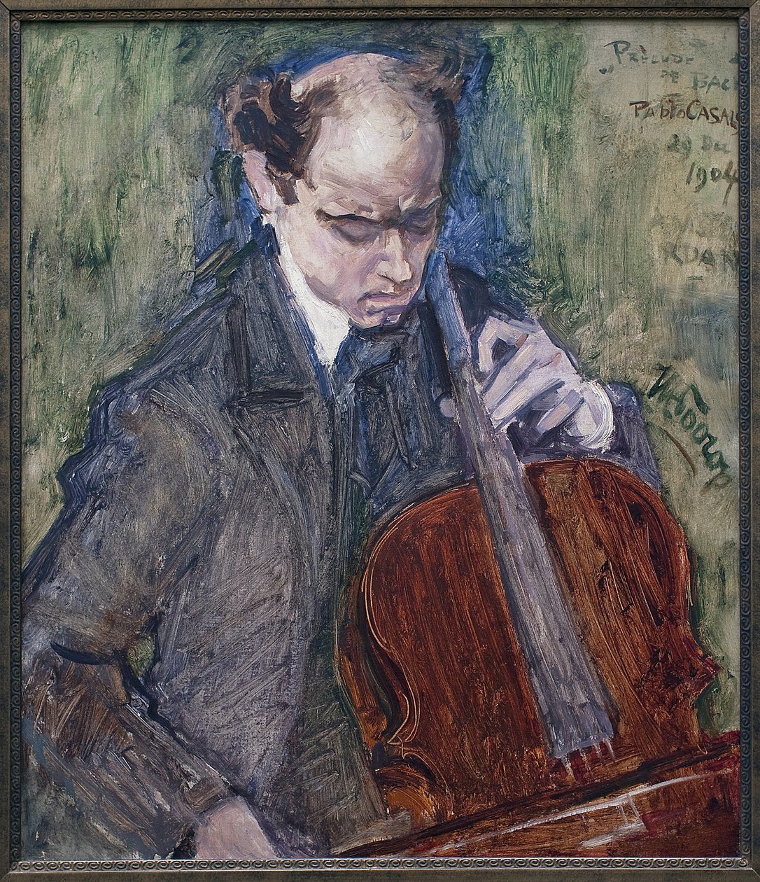 Pablo Casals (1876-1973) csellón játszik. Jan Toorop (1858-1928) festménye, Olaj, vászon alkotó: Jan Toorop