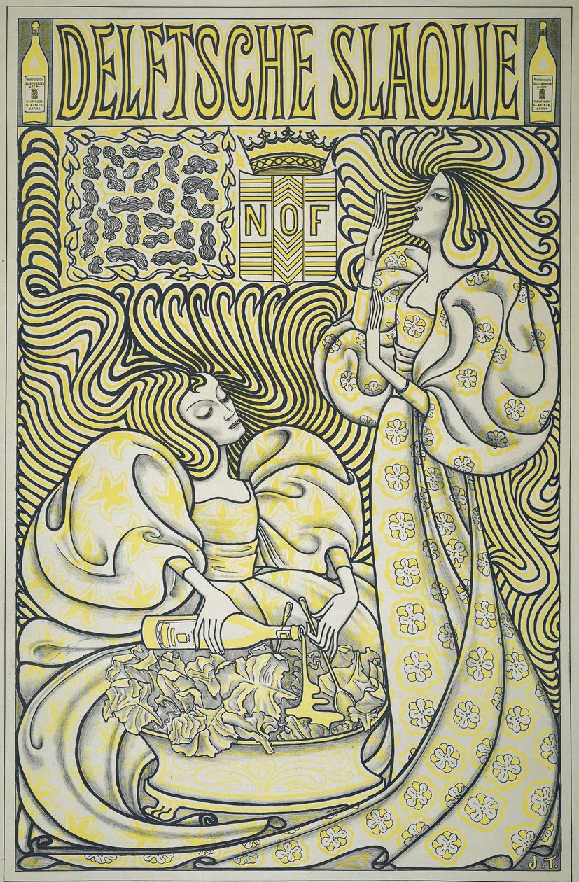 Plakát a Delft Salad Oilhez, Pub.1894 (színes litho) alkotó: Jan Toorop