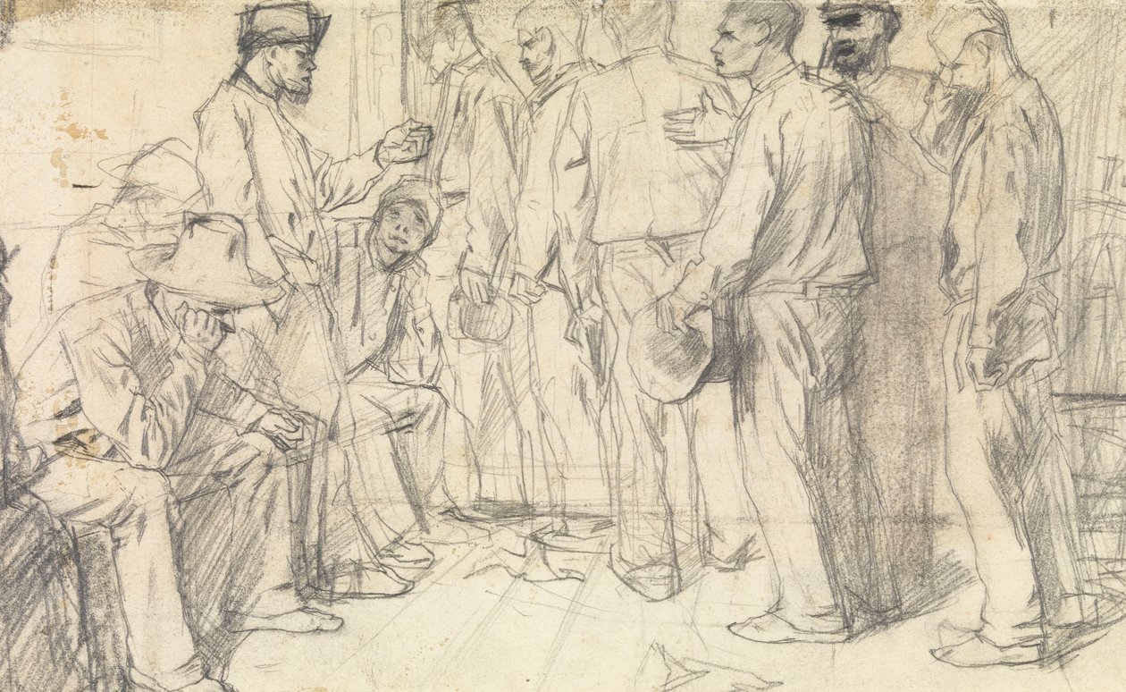 Csatárok (ceruza papíron) alkotó: Jan Toorop