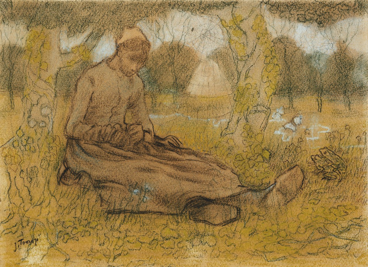 Fiatal lány tavaszban c. 1885-90 alkotó: Jan Toorop