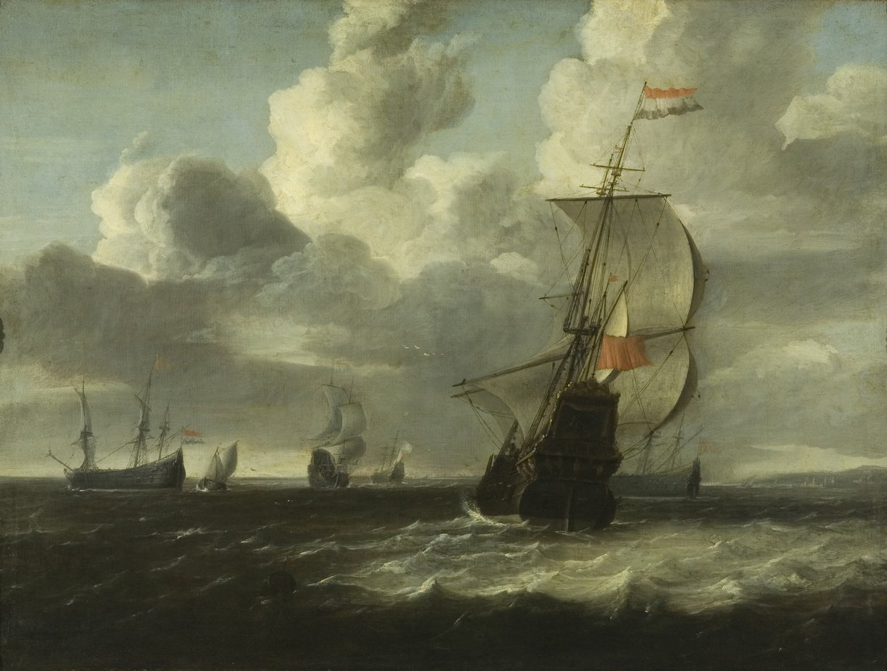 Tengeri táj [Man of War Setting Out], c. 1660 (olaj, vászon) alkotó: Jan Theunisz. Blanckerhoff