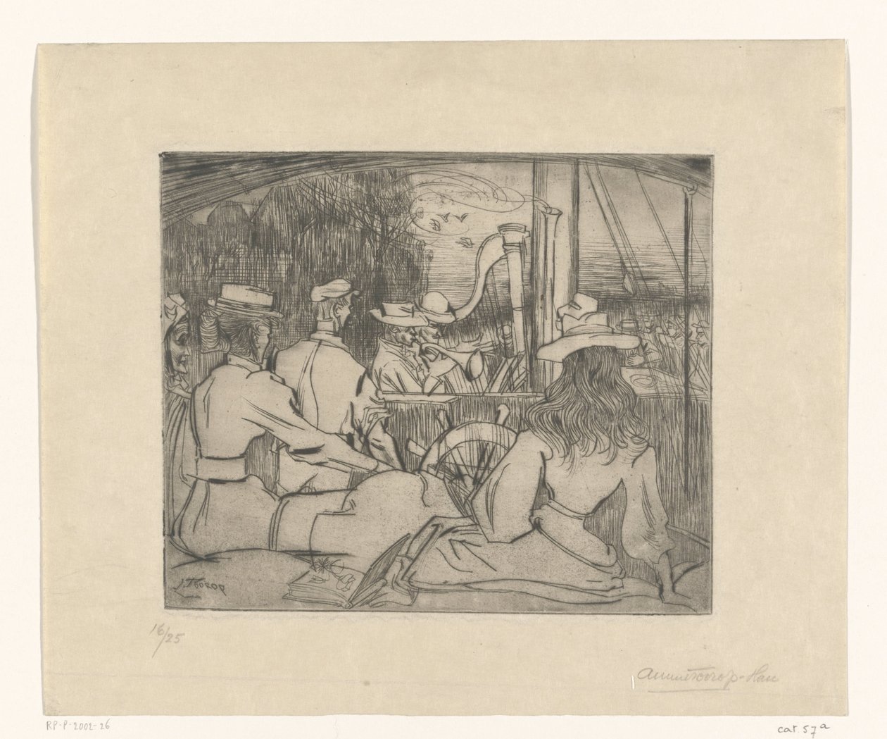 Zenészek játszanak a hajó fedélzetén Zenészek a fedélzeten (eredeti cím) alkotó: Jan Toorop