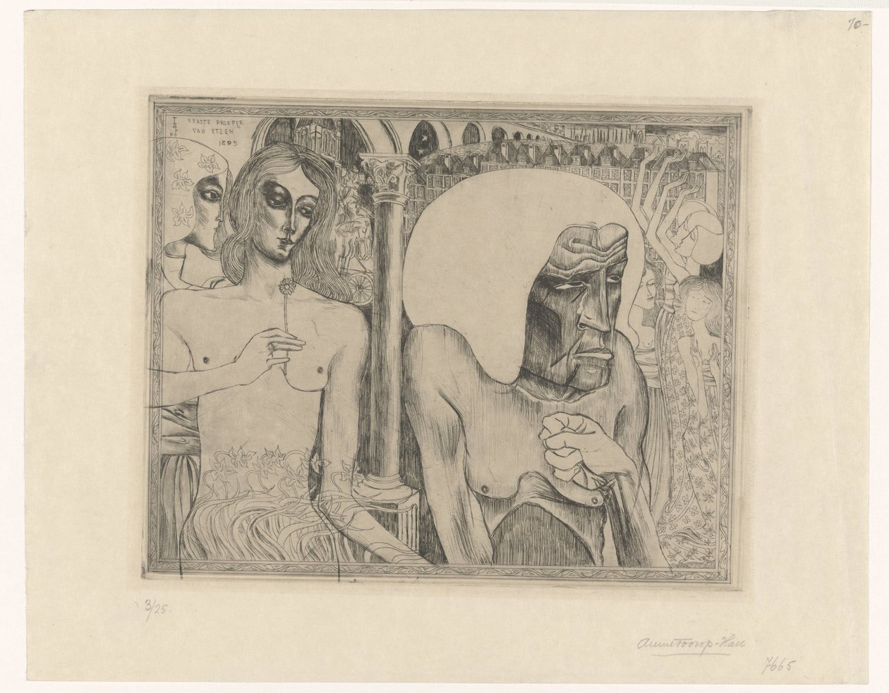Idős nő fiatal nőkkel körülvéve A nő fiatalsága és életkora (eredeti cím) alkotó: Jan Toorop