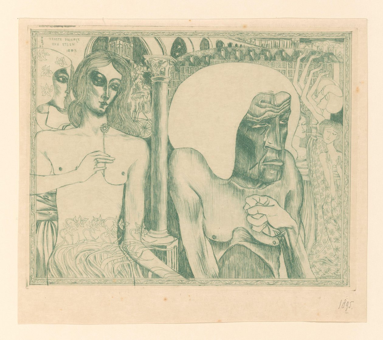 Idős nő fiatal nőkkel körülvéve A nő fiatalsága és életkora (eredeti cím) alkotó: Jan Toorop