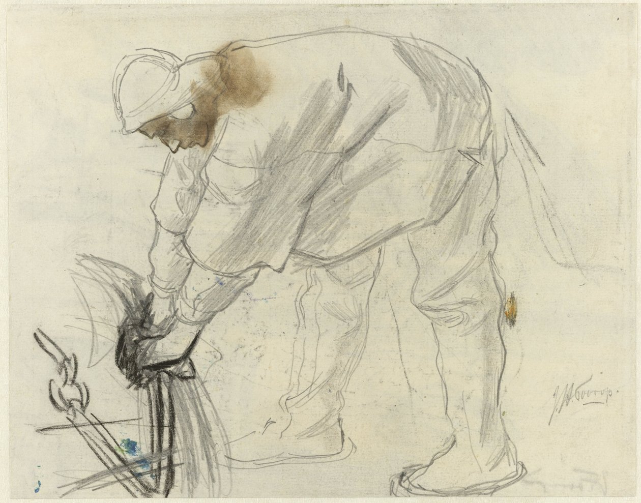 Tanulmány egy horgonyos tengerészről alkotó: Jan Toorop