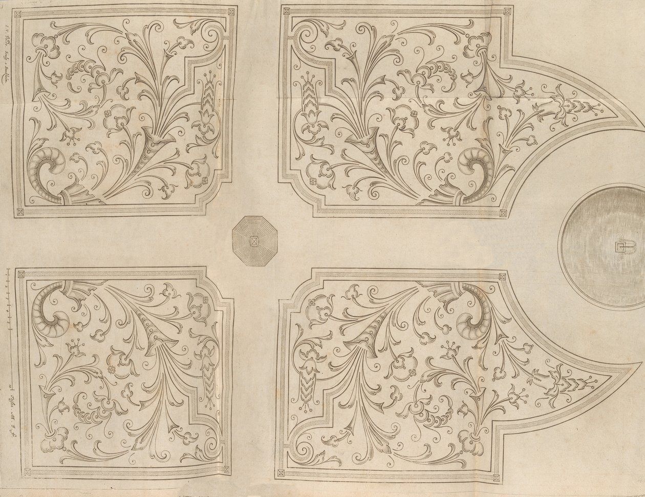 Tervezés egy szökőkúthoz és négy négyzet alakú parterhez egy örömkerthez, 1651 alkotó: Jan Van de Velde