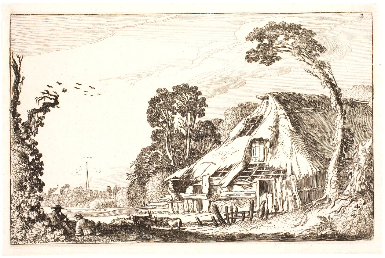 Táj egy lepusztult istállóval alkotó: Jan Van de Velde