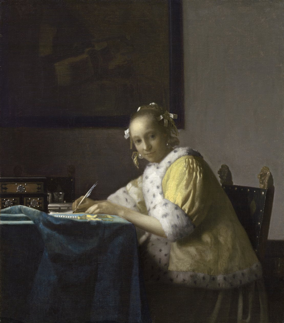Egy hölgy levelet ír, 1665-1670 alkotó: Jan Vermeer van Delft