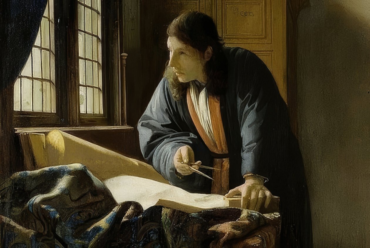 Der Geograph (részlet). 1669 alkotó: Jan Vermeer van Delft