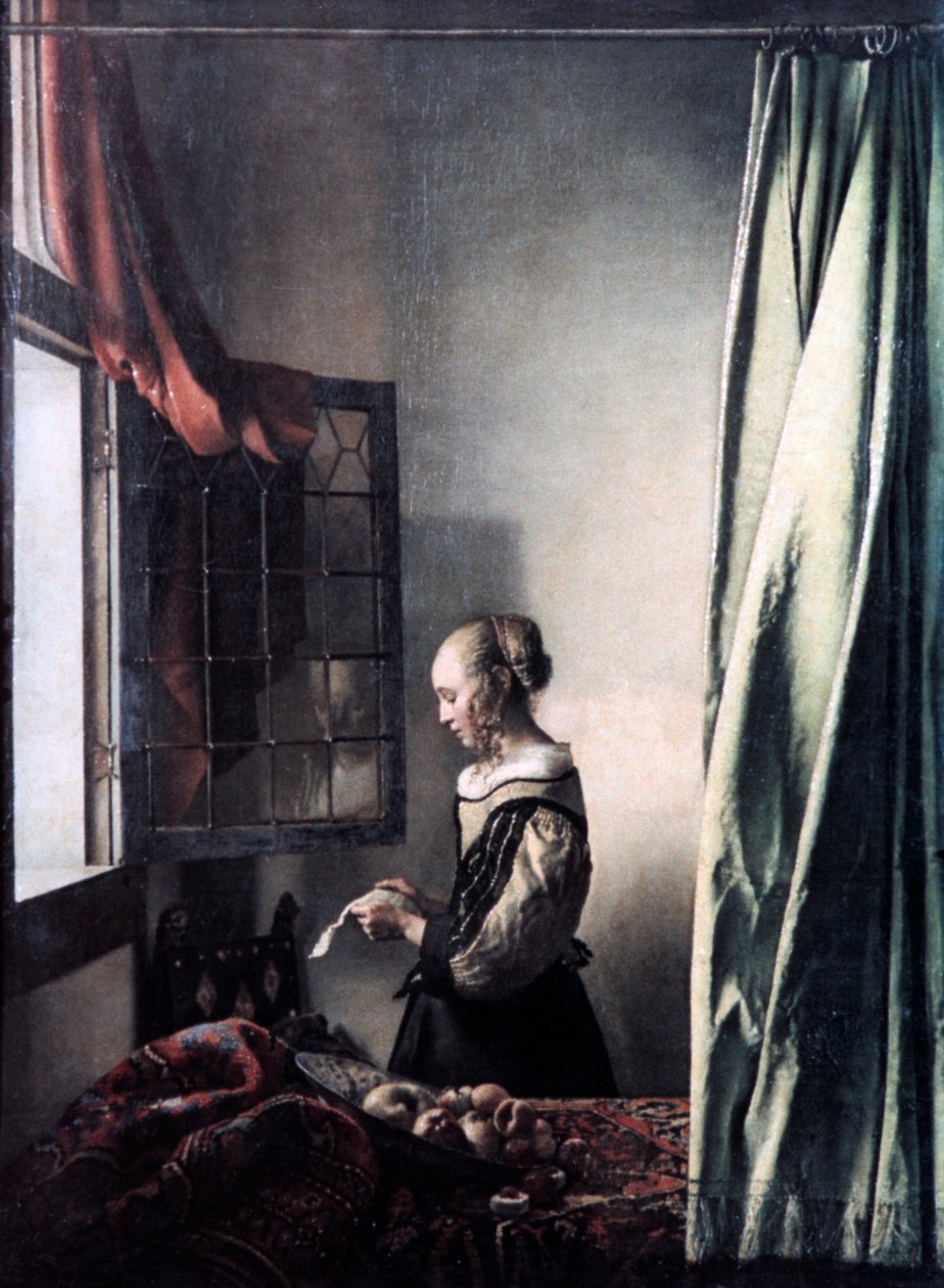 Levelet olvasó lány nyitott ablakban, c1657 alkotó: Jan Vermeer van Delft