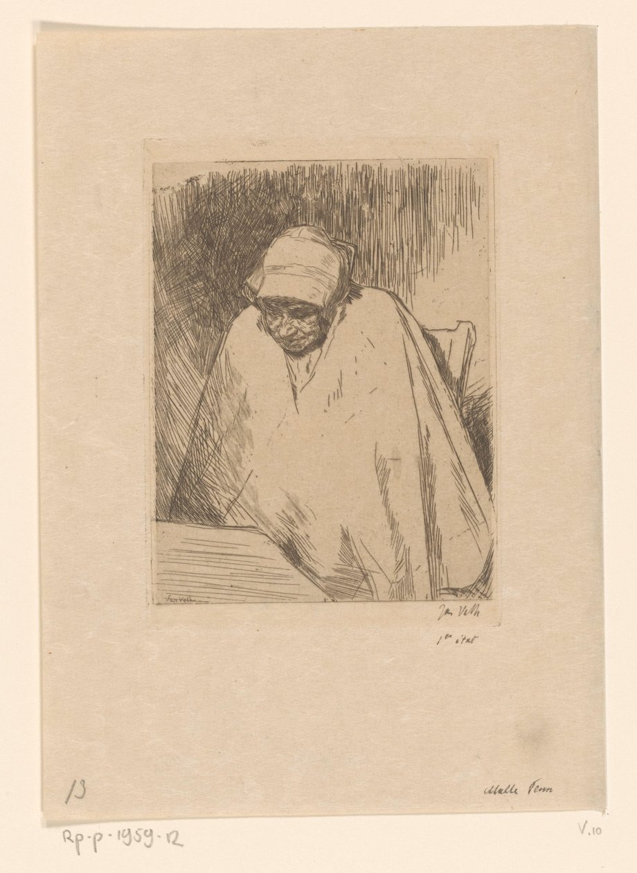 Malle Teun (eredeti cím a tárgyon) alkotó: Jan Veth (signed by artist)