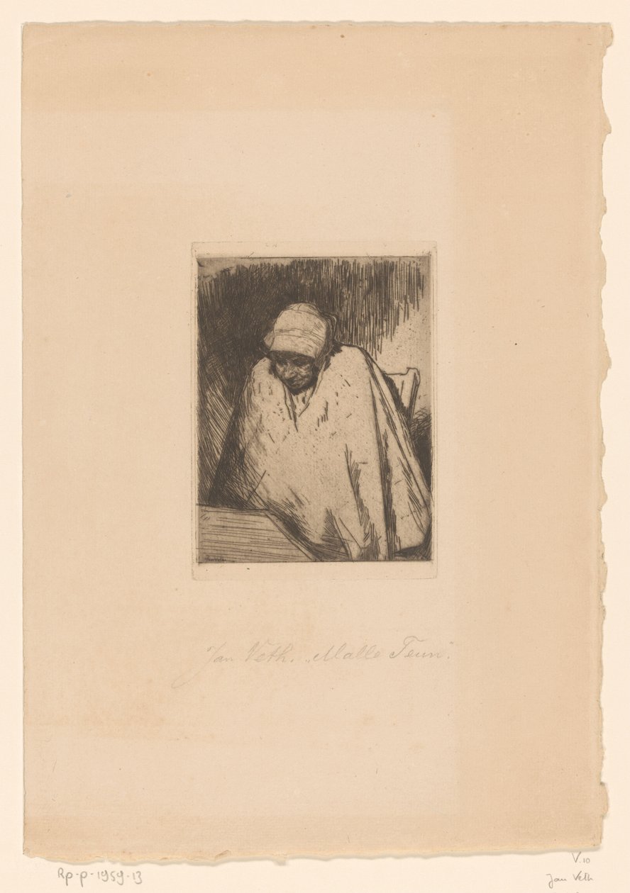 Malle Teun (eredeti cím a tárgyon) alkotó: Jan Veth (signed by artist)