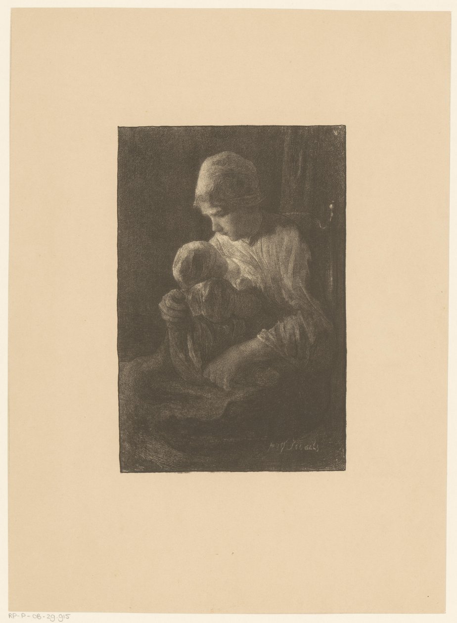 Anya gyermekével alkotó: Jan Veth