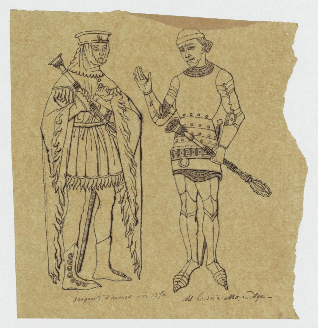 Zwei mittelalterliche Soldaten vor 1370 alkotó: Jan Veth