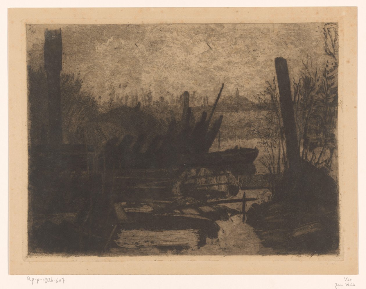 Roncsok egy polder tájon alkotó: Jan Veth