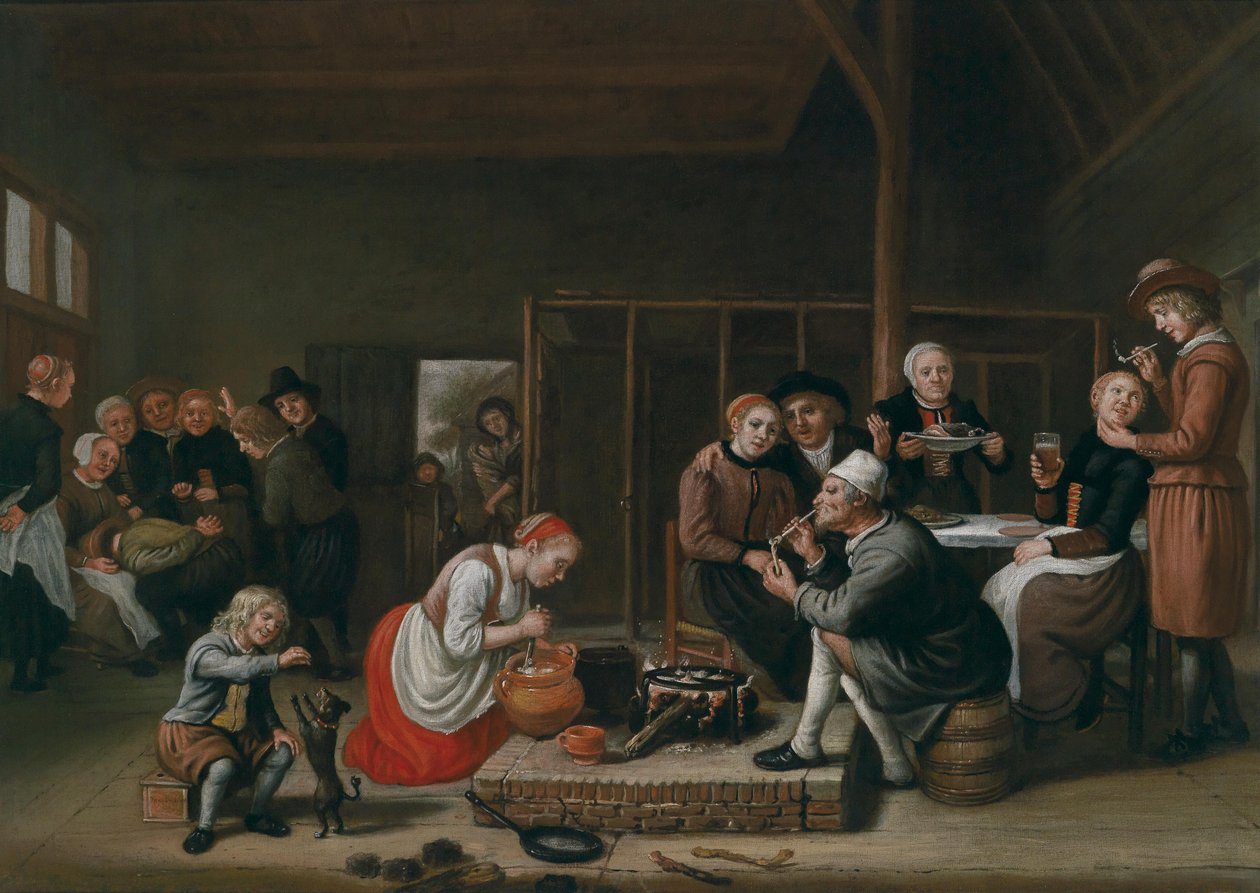 Jan Victor paraszti konyhája a pajtában alkotó: Jan Victors