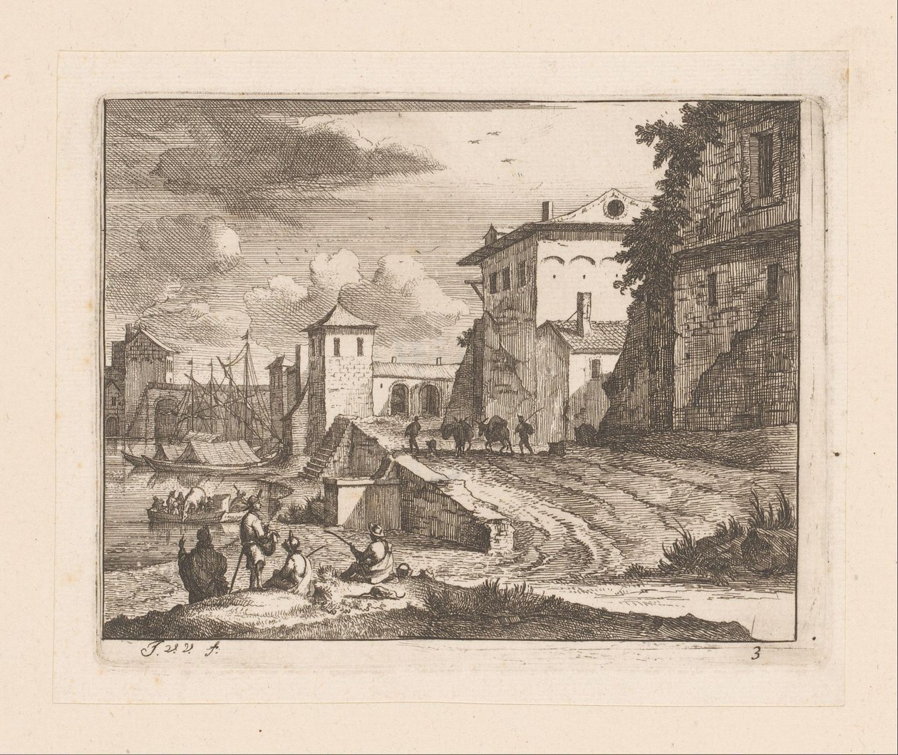 Egy olasz kikötő rakpartjai alkotó: Jan Vincentsz. van der Vinne