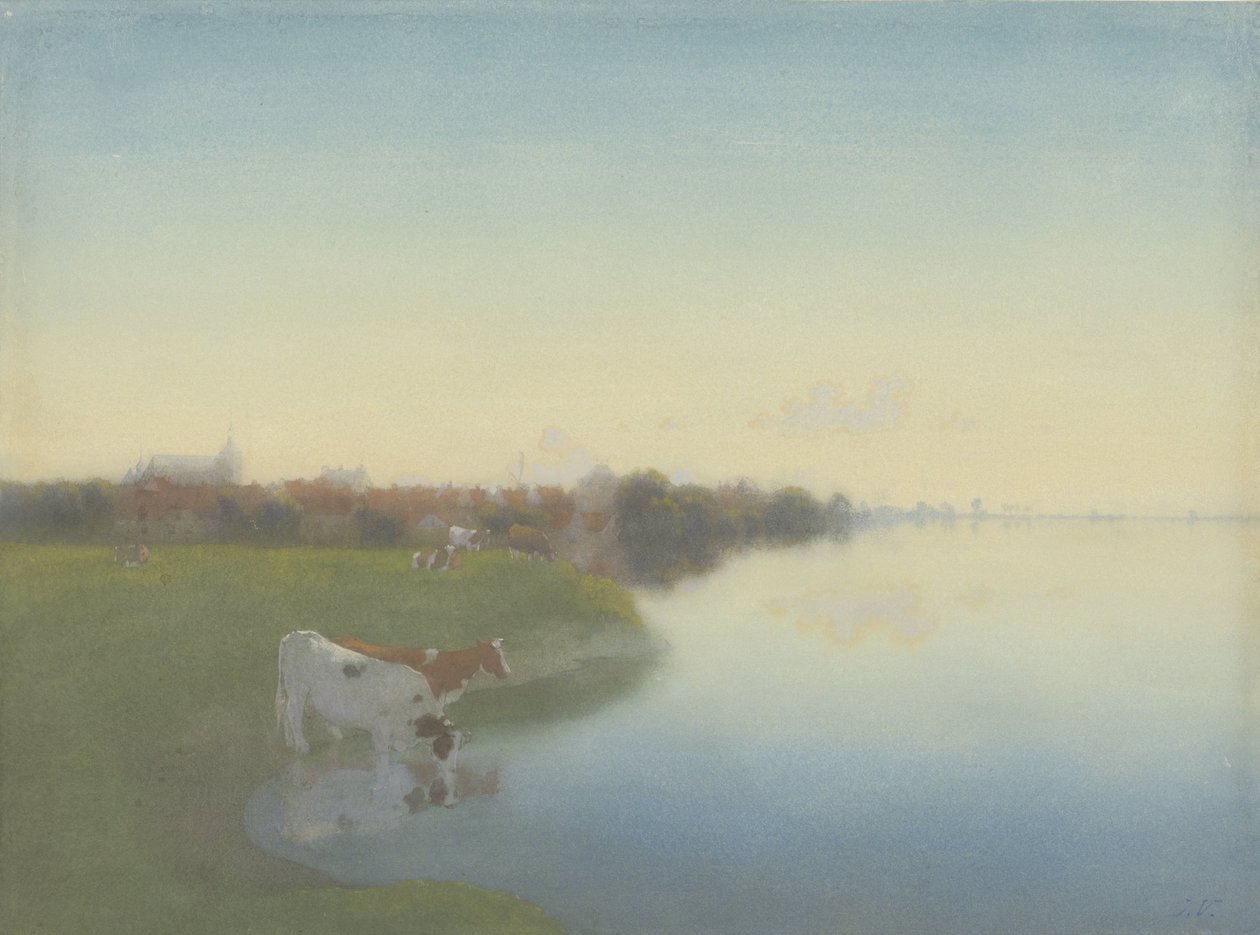 Bank of the IJssel Hattem közelében alkotó: Jan  Voerman