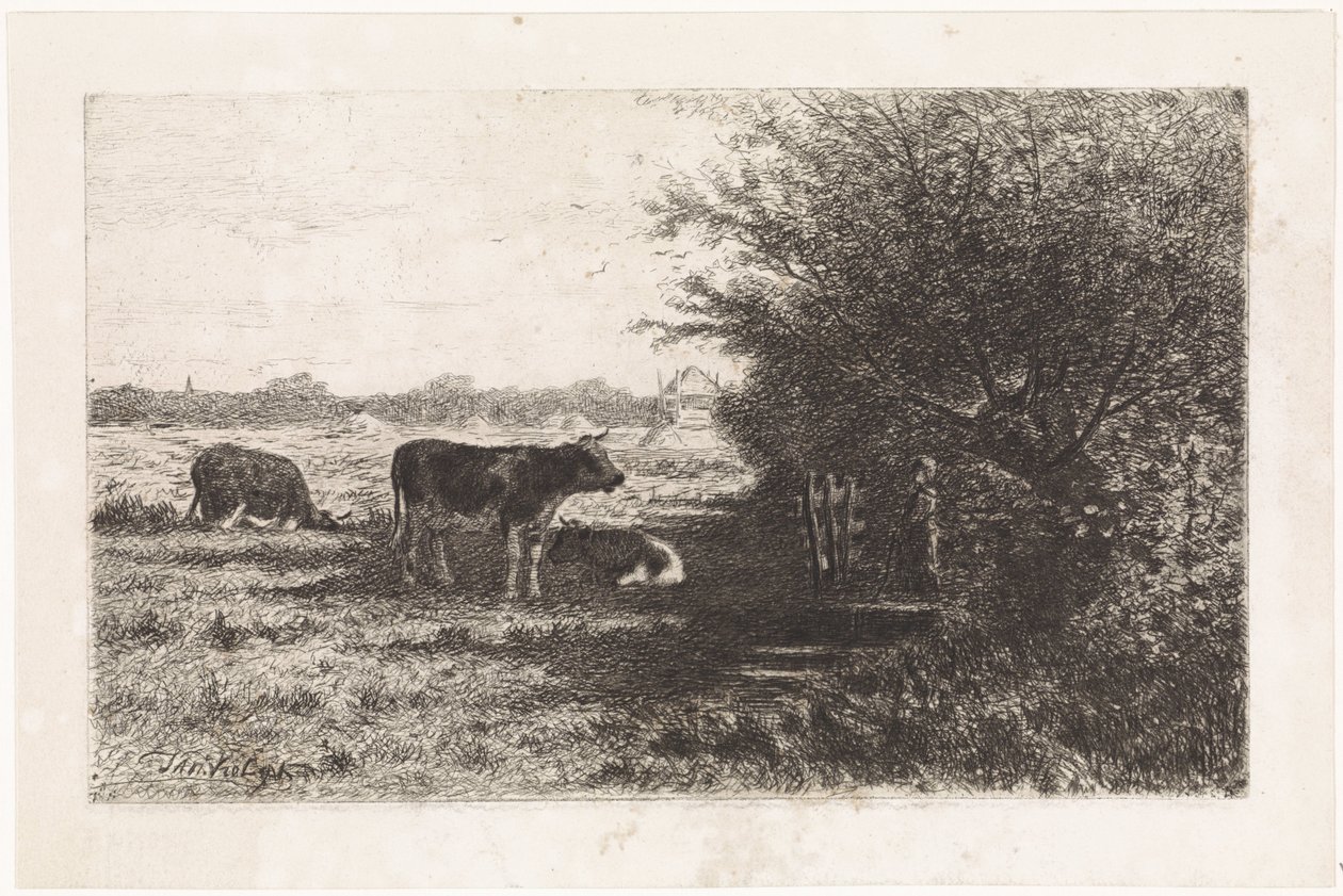 Tehenek a legelőn alkotó: Johannes Martinus Vrolijk