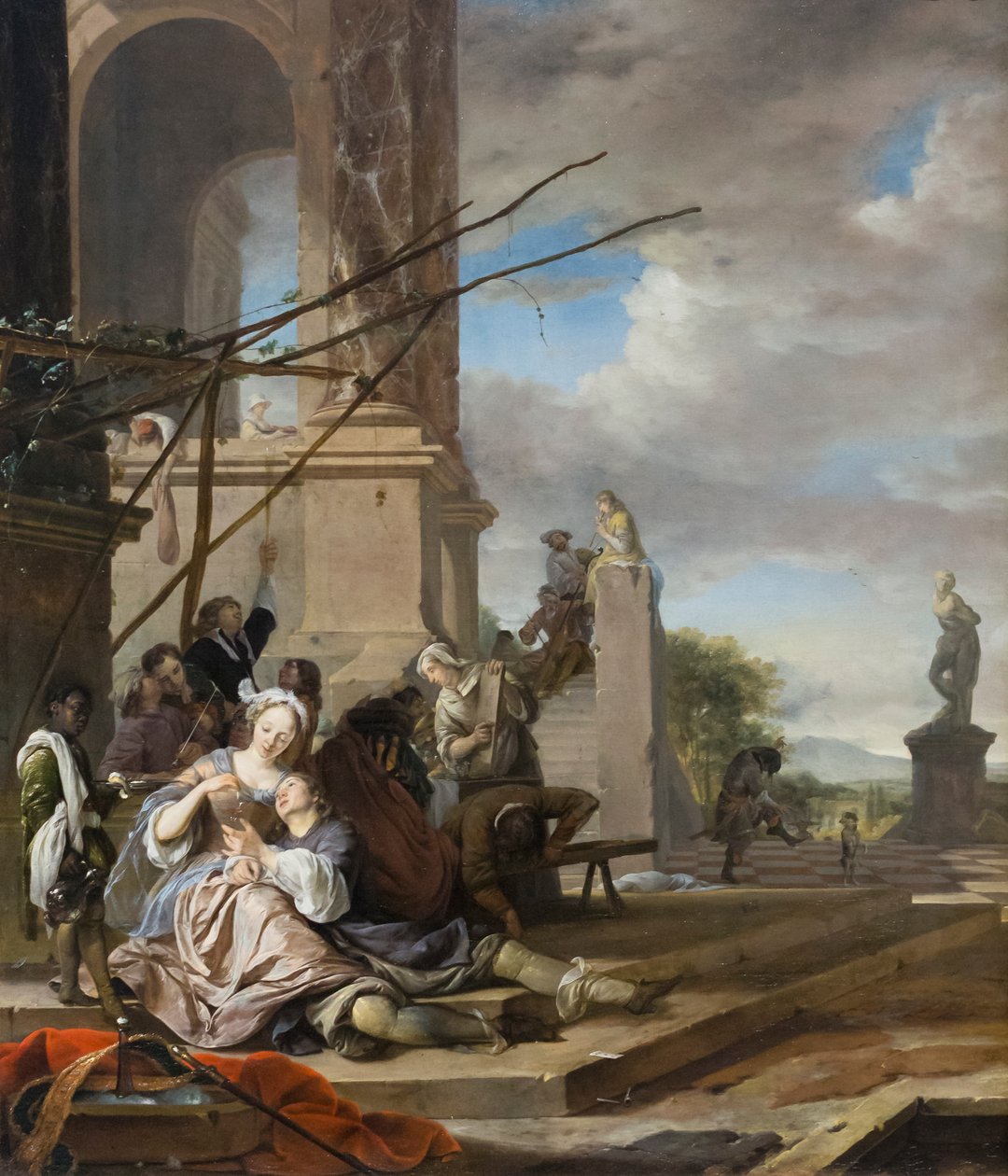 Egy olasz udvar, 1660-65 körül (olaj, vászon) alkotó: Jan Weenix