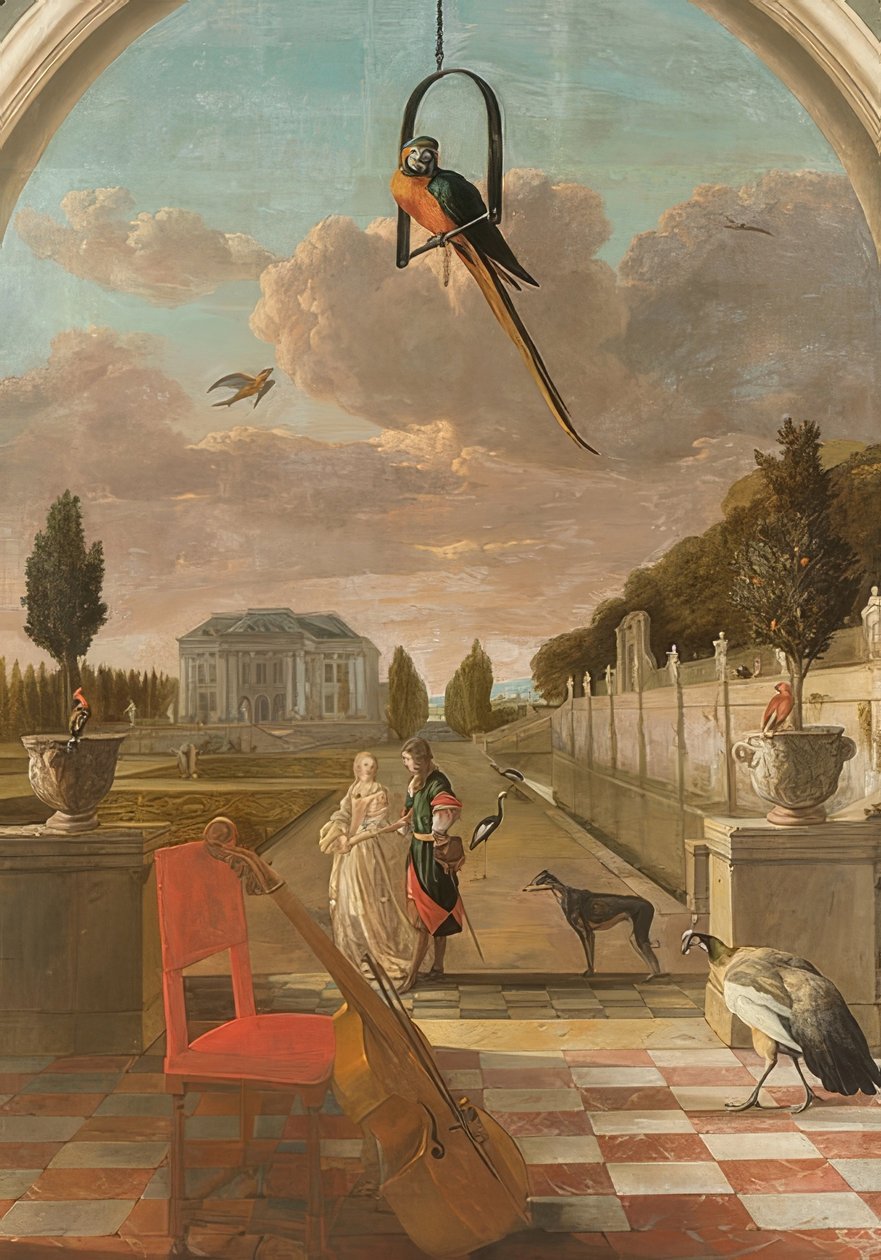 Park vidéki házzal alkotó: Jan Baptist Weenix