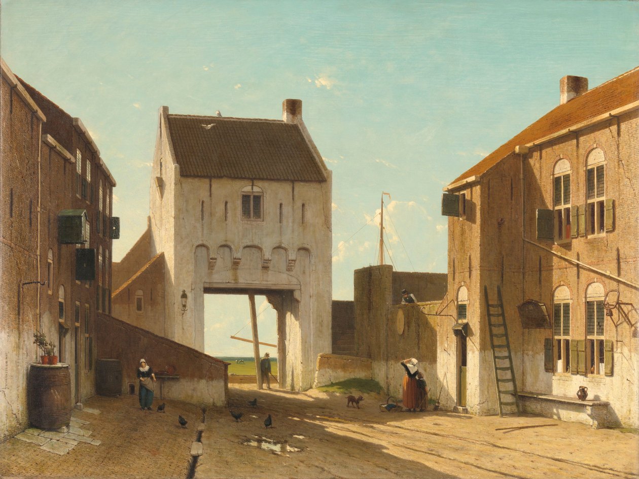 Városkapu Leerdamban, 1868-70 körül (olaj, vászon) alkotó: Jan Weissenbruch