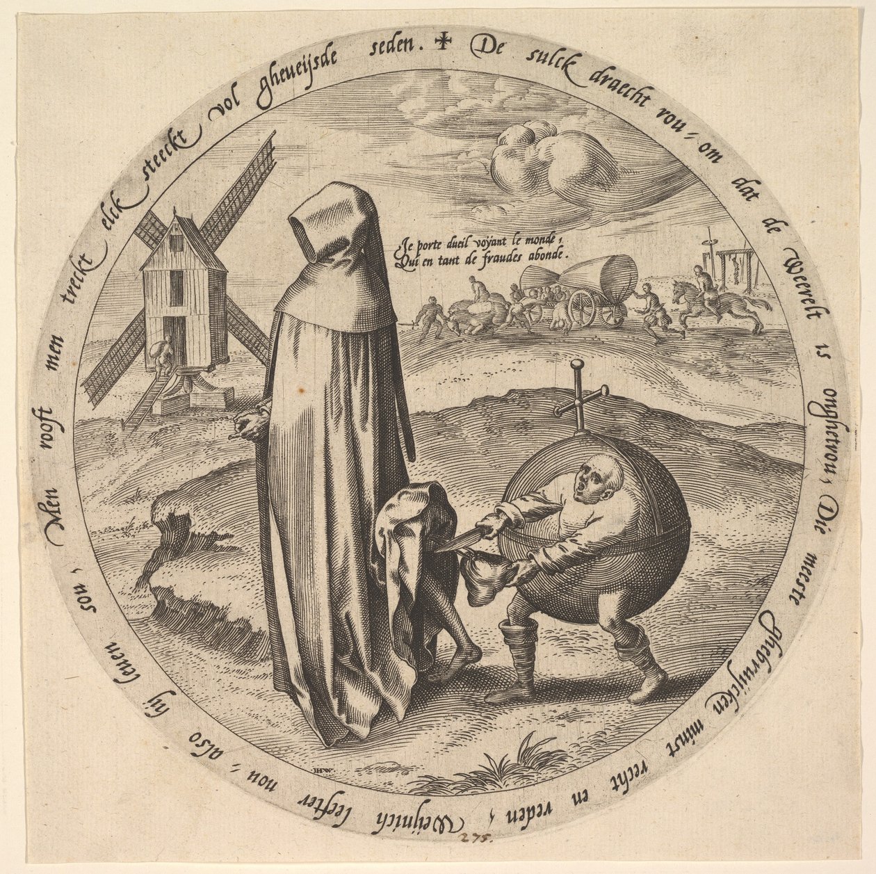 A világ által kirabolt mizantróp, a tizenkét flamand közmondásból, kb. 1568. alkotó: Jan Wierix