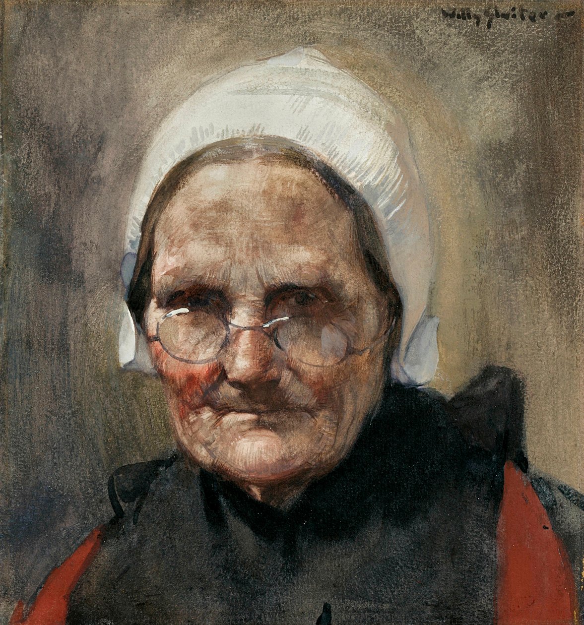 Katwijkse Visvrouw vagy katwijki halasszony (akvarell, gouache és ceruza papíron) alkotó: Jan Willem Sluiter