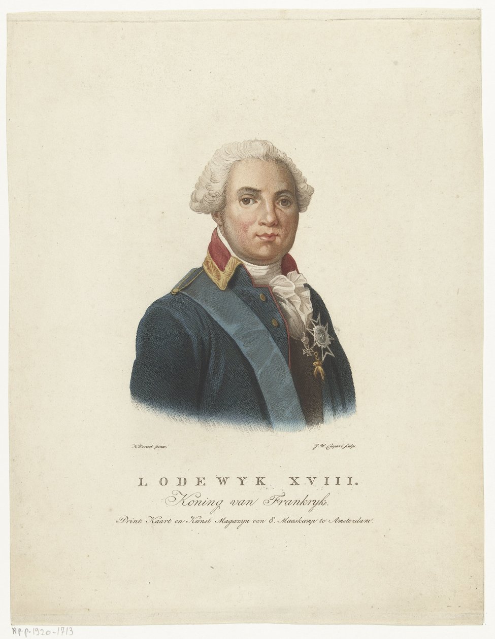 XVIII. Lajos francia király portréja alkotó: Jan Willem Caspari