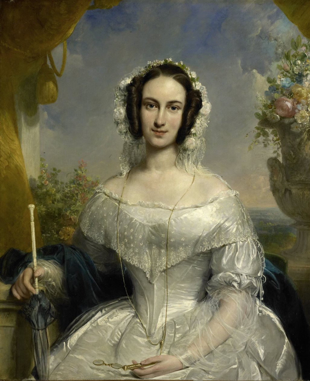 Agatha Petronella Hartsen (1814-78). Menyasszonyi WC-ben Jan van der Hooppal kötött házassága alkalmából 1841. március 17-én alkotó: Jan Willem Pieneman